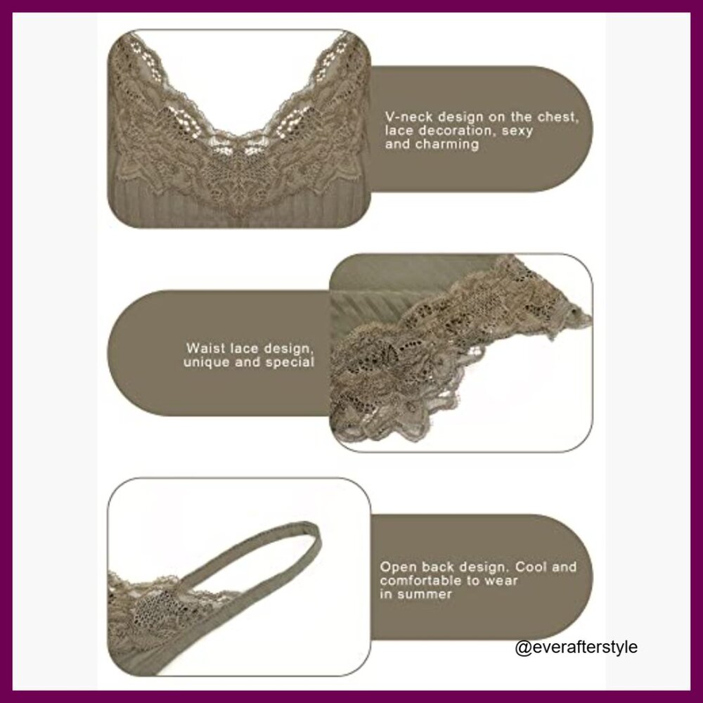 Polyester Lace Patchwork Crop Top Backless Tank T… - image 5